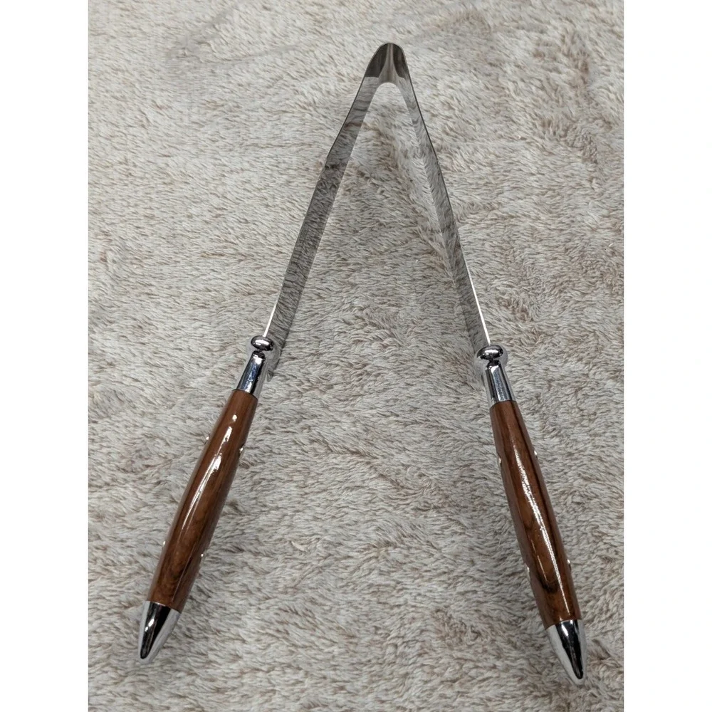 Kake-Kut'r Stainless Steel Cake Slicer Serving Wood Grain Handle V Cut Server